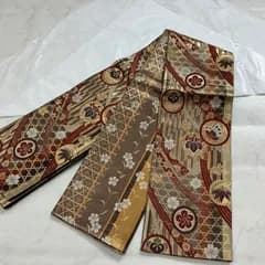 kimono+one◆kimonoarisa◆未使用同然◆最高級西陣織唐織◆正絹◆リバーシブル◆長尺◆436cm◆半幅帯半巾帯小袋帯◆