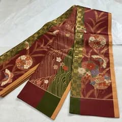kimono+one◆kimonoarisa◆未使用同然◆最高級西陣織唐織◆正絹◆リバーシブル◆長尺◆445cm半幅帯半巾帯小袋帯◆
