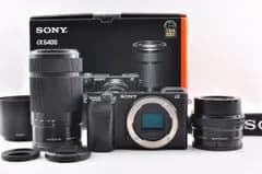 【シャッター3155回 美品】【2ヶ月保証付き】Sony α6400 ブラック ダブルズームレンズキット E PZ16-50mm E55-210mm 2420万画素 ＃1579