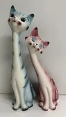 陶器製　猫の置物②　２点セット