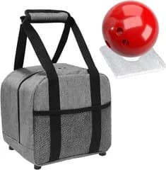 ZERONOWA ボウリングバッグ 1個用 トート 収納 防水 クッション パッド (グレー)