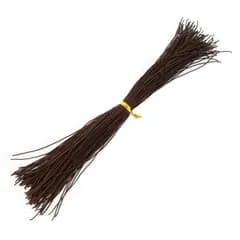 【在庫処分】編み込み エクステ用 糸ゴム ゴム 18cmにカット済み ゴムカタン エクステ 100本 (茶)