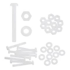 新品 uxcell 十字穴付ボルト ナット ワッシャー セット 10組 ナイロン(PA66)製 M5*40mm ナイロン プラスチック 座金組込み十字穴付なべ小ねじ 絶縁 軽量 ホワイト