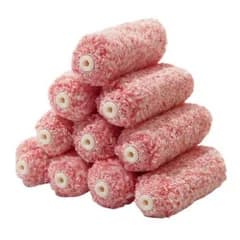【新着商品】混毛 マイクロファイバー レッド 3インチ ローラー 11mm 10本 ミニスモール セット 塗装 ハケ市 ペイントローラー