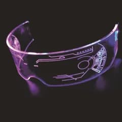 【新着商品】小物 LEDグラス コスチューム コスプレ 近未来 サイバーパンク 眼鏡 SF ネオン LED ゴーグル (タイプD) サングラス メガネ 光る