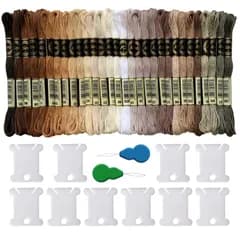 【新着商品】6本綴 30束 ミサンガなどの作りに クロスステッチ きれい 光沢 180本 刺しゅう糸セット 手芸用糸 縫い糸 ブラウン系 刺繍糸 30色