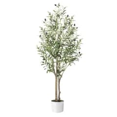 Alupssuc 観葉植物 【高さ120cm】フェイクグリーン 大型光触媒 空気清浄 インテリア 家の中に置く人工観葉植物 二つの幹 おしゃれ 世話がない 水やり不要のホーム 玄関 キッチン オフィス オリーブ フェイクグリーン 飾り プレゼント用 国内発送