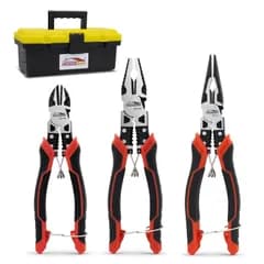 ペンチ 3点セット 多機能 工具セット ニッパー ラジオペンチ 強力ペンチ ワイヤーカッター ばね付き ロック付き 電工 工具 ケース付き 国内発送