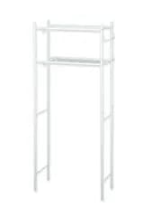 【在庫セール】MISM 伸縮式洗濯機棚 ホワイト ランドリー CTN-102-W 洗濯機ラック 高さ155ｃｍ