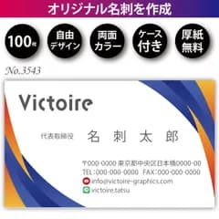 名刺作成 名刺印刷 100枚 両面 フルカラー 紙ケース付 No.3543