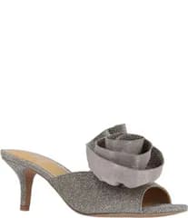 ジェイレニー レディース シューズ サンダル J Renee Briston Glitter Flower Ornamentedresslide Sandals Pewter ピューター