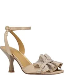 ジェイレニー レディース シューズ サンダル フリル サテン アンクル J Renee Almita Satin Rhinestone Ruffle Ankle Strap Dress Sandals Beige ベージュ