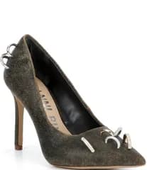 ジャンビニ レディース シューズ ヒール レザー Gianni Bini Shilo Pierced Leather Pointed Toe Pumps Brownatural ブラウン