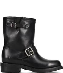 フライ レディース シューズ ブーツ・レインブーツ レザー Frye Viv Leather Buckle Hardware Short Engineer Booties Black ブラック