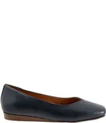 ソフトウォーク レディース シューズ サンダル ミニ スエード レザー SoftWalk Vina Leather and Suede Mini Wedge Slip On Pumps Navy ネイビー