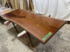 ブラックウォールナット9649　一枚板無垢 乾燥材　2130ｘ870-720-770ｘ50mm カウンター　ローテーブル　センターテーブル　テーブル