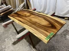 モンキーポッド9652　一枚板無垢 乾燥材　1590ｘ620-630-560ｘ30mm カウンター　センターテーブル　ダイニングテーブル