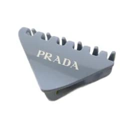 プラダ PRADA プレックス ヘアクリップ ロゴ 青 /BM ■OH