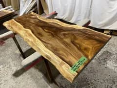 モンキーポッド9653　一枚板無垢 乾燥材　1600ｘ590-480-650ｘ40mm カウンター　センターテーブル　ダイニングテーブル