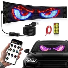 LED 電光掲示板 RGB デビルアイ ライト DIY IP65防水 Bluetooth 曲げられる 29モード 多言語?示 動画・文字・画像・音楽リズム表示可能 USB電源 APP制御 リモコン制御 折りたたみ式 家庭用 居酒屋用 車用 店舗用 広 国内発送