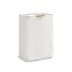 【売切注意！お早めに】 省スペース 自立式 衣類収納 39×27×52cm 洗濯カゴ 取っ手付き 撥水加工 ホワイト 大容量 折りたたみ式 ランドリーバスケット