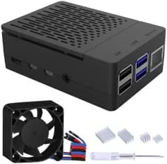 シンプルな取り外し可能トップカバー 冷却PWMファン（40×40×10mm）＆ヒートシンク付属 Raspberry Raspberry Pi Pi 4 ABS素材 Model 4用ケース B対応（ブラック） GeeekPi