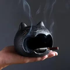 陶器 セラミック 卓上灰皿 吸煙灰皿 インテリア おしゃれ 猫 ねこ ボス犬 おもしろ 客室グッズ 防風 大容量 車載 業務用 インテリア飾り 鍵収納 小遣い入れ 小物入れ M0604-DB5G-1