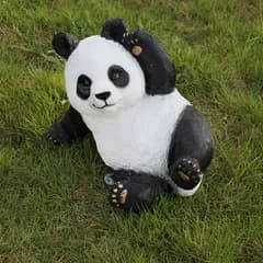 置物 オブジェ ガーデンオーナメント 横になって手を挙げているパンダ ぱんだ 屋外 屋内 室内 インテリア 玄関 リビング ダイニング 装飾 庭 ガーデニング 装飾 ガーデン 樹脂 リアル ギフト インテリア用品 贈り物 雑貨 可愛い