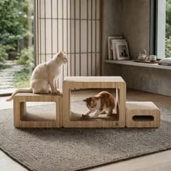 ネコライズ 猫の爪とぎ ハウス型 ベッド 木製 猫家具 NovaRoom