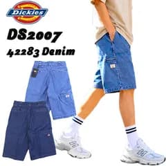ディッキーズ デニム ハーフパンツ ワークショーツ メンズ Dickies 13inch ルーズフィット DS2007 18453000 42283 ショートパンツ バギー ワイド ストリート スケーター