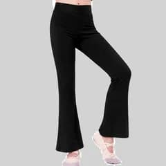 ストレッチ ダンス バレエ ブラック 子供用 黒 長ズボン ジャズパンツ ストレッチパンツ ブーツカット ブラック [Merrytutu] 大人 レディース 【サイズ交換無料】