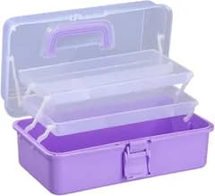 ARESACHI ツールボックス 3段 道具箱 工具 救急箱 小物入れ 収納ケース (紫)