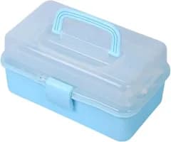 ARESACHI ツールボックス 3段 道具箱 工具 救急箱 小物入れ 収納ケース (水色,  31.5cmx18cmx14cm)