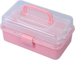 ARESACHI ツールボックス 3段 道具箱 工具 救急箱 小物入れ 収納ケース (ピンク,  31.5cmx18cmx14cm)