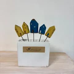 【12】ガーデンピック５本セット　ワインコルクで作ったガーデンピック