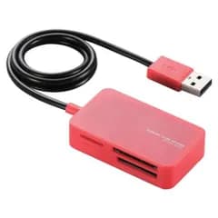 【新品/在庫あり】ELECOM エレコム メモリリーダライタ/SD+MS+CF対応/レッド MR-A39NRD