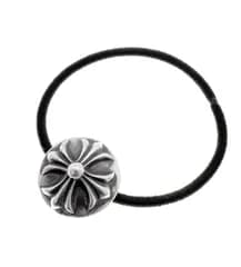 クロムハーツ CHROME HEARTS 【 HAIRBAND 】 クロスボール ボタン ヘアゴム シルバー コンチョ ブレスレット 50799