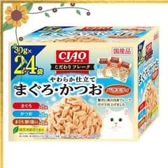 チャオ (CIAO) こだわりフレーク まぐろ・かつおバラエティ 30g×24袋 猫用 ウェットフード