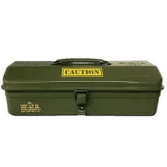 新品 山城(yamashiro) 山城謹製 スチール製 山型ツールボックス 工具箱 キャンプ インテリア ガレージ W360×D150×H110mm カーキ YK-032KH