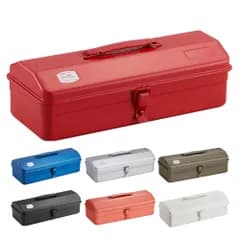 新品 東洋スチール(TOYO) スチール製山形工具箱 Y-350 レッド【幅約37×奥行約16×高さ約12cm】 日本製 ツールボックス 収納ボックス