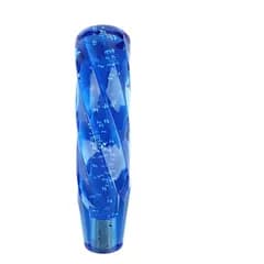 ツイスト バブル 泡入り アダプター付き クリスタルシフトノブ 3カラー 汎用 20cm（ブルー）