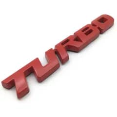 TURBO ロゴ (大) エンブレム メタル レッド ステッカー 外装 内装 カスタムパーツ ターボ