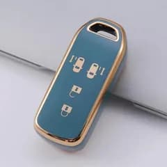 ホンダ スマートキーケース TPU キーカバー N-BOX N-ONE N-VAN グレー×ゴールド