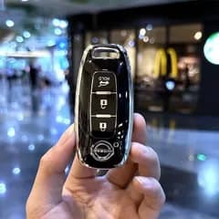 日産Nissan新型 スマートキーケース TPU キーカバー バックドア ブラック×シルバー