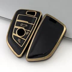 BMW キーケース TPUキーカバー 黒金 3ボタン X1/2/3/4/5/6/7シリーズ