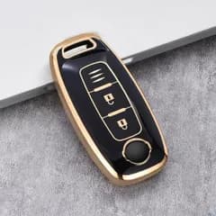 日産Nissan新型 スマートキーケース TPU キーカバー ブラック×ゴールド
