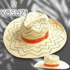 YOSUZI ヨスジ ESTRELLA-long brim チロリアンテープ 椰子 ロングブリム 中折れ パナマ ハット 帽子 麦わら帽子 定3.1万 S▲029▼20623m13