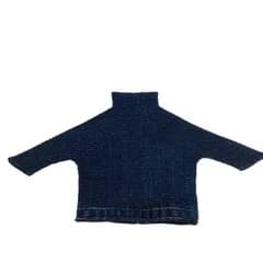 ♪♪ISSEY MIYAKE(T.) イッセイミヤケ デニム転写 プリーツ カットソー風 帽子 激レア PP17-AA952 ネイビー