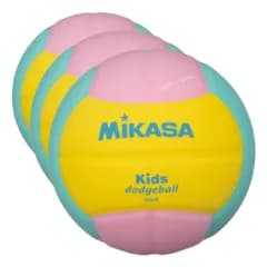 新品 ミカサ(MIKASA) スマイルドッジボール 0号(幼児~小学生向け) 150ｇ 黄/ピンク/緑 SD00-YP 推奨内圧0.10~0.15(kgf/) (× 3)