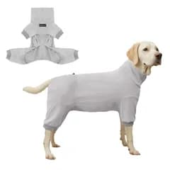 Doggy Hug ドギーハグ 犬服 犬用ロンパース 四脚 サイズ調整 やわらかニット グレー 4XL